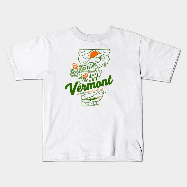 Vermont Green State Kids T-Shirt by luckybengal